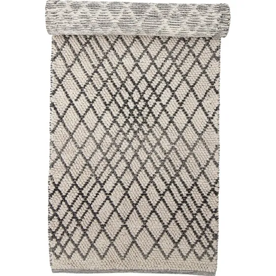 Bloomingville Kaya tæppe 80x250 cm – grå uld/bomuld