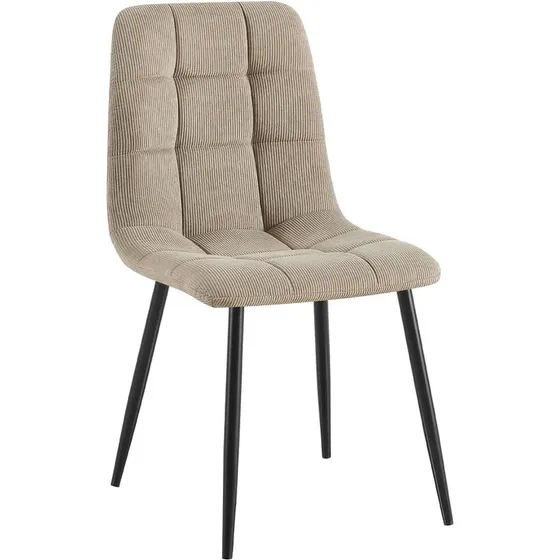 Spisestuestol Corduroy med sort metalramme