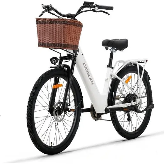 Cysum X-city Elcykel med Anhængertræk, 26'', Hvid