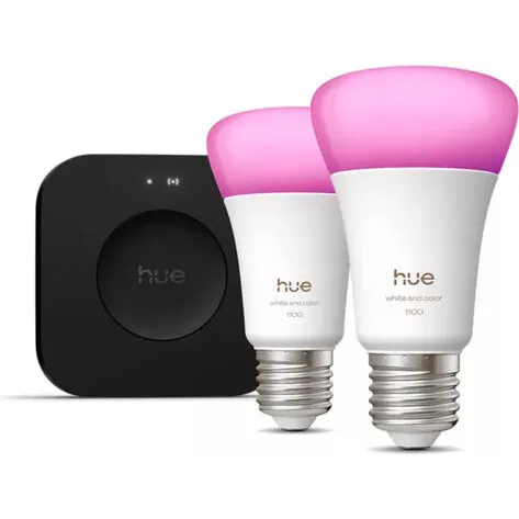 Philips Hue Startsæt: 2 x E27 White & Color Ambiance + Bridge Pro