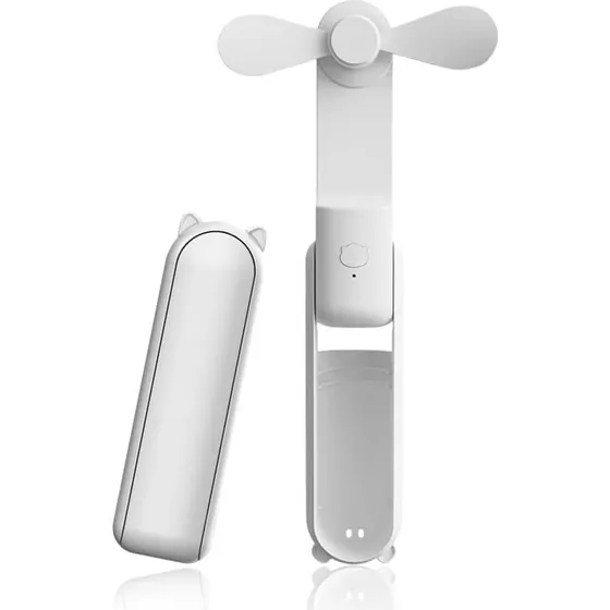 Mini håndholdt ventilator med 2500 mAh powerbank, hvid