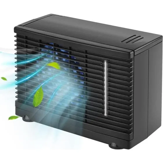 Bærbar 12V Bilventilator med Mini Klimaanlæg - Sort