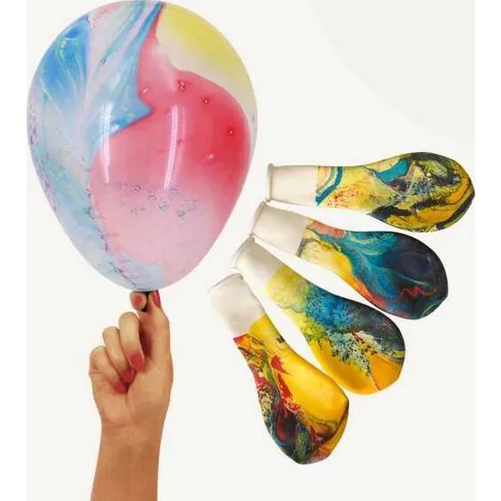 Latexballoner med marmormønster 23 cm - 8 stk