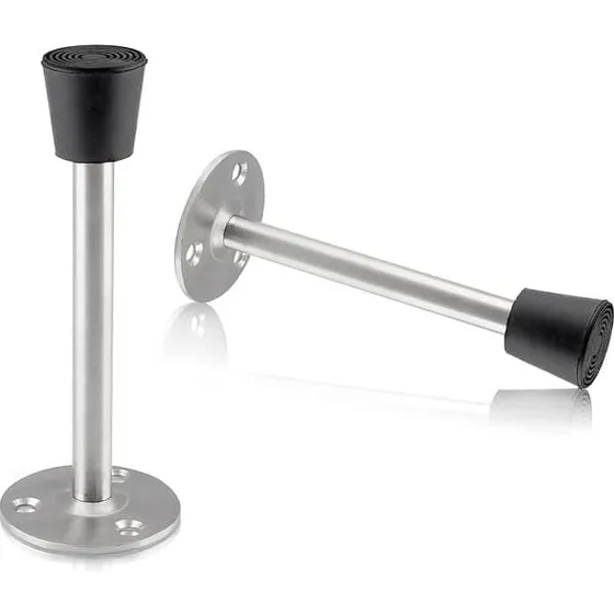 2-pak Rustfri Dørstopper med Gummispids - 120 mm