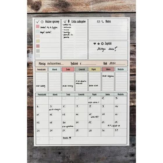 XXL Magnetisk Whiteboard Kalender Sæt (45x60 cm)