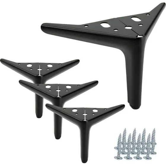 Anchor Elegant møbelben, matsort, 12 cm (4 stk.)