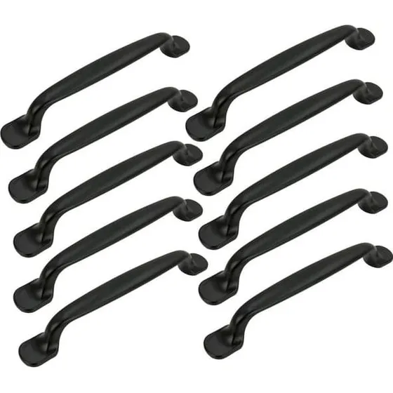 10 x Møbelgreb Sort Metal 128 mm