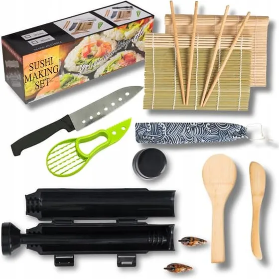 Sæt med Sushi Bazooka, bambusmåtter og sushikniv