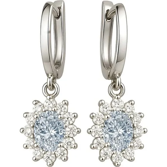 925 sølvøreringe med Swarovski krystal og kubisk zirkon