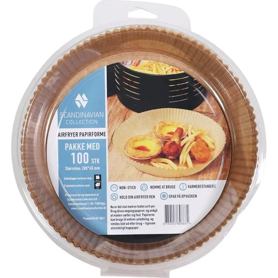 Airfryer papirforme, runde 100 stk – Scandinavian