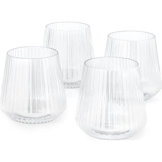 Olsen Home riflede plastglas 4-pak 9x9x9 cm