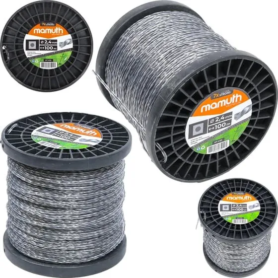 MAMUTH KT-V33 Motorsensefaden 2,4mm - 100m med metaltråd