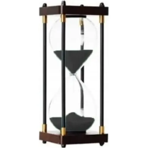 RETRO Glas Timeglas 60 min XXL Sort 25x10cm
