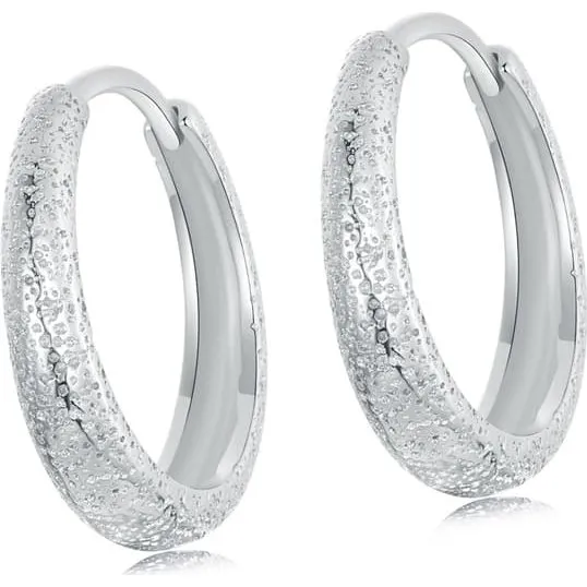 SilverBeads Sølvglitter-øreringe i 925 sølv, 16x3 mm