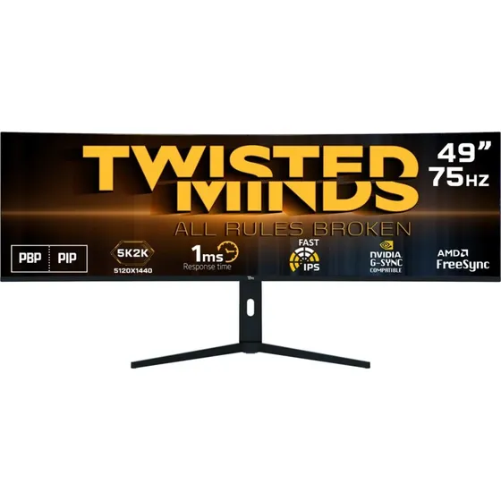 Twisted Minds 49" Curved 5K/2K IPS 75Hz Gaming-skærm