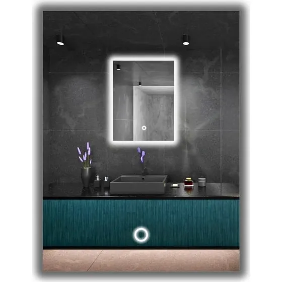 JM-Glass Bagbelyst LED spejl 60x80 IP65 med touch