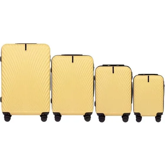 Wings SWAN Sæt: 4 stk. gule kufferter i robust ABS+