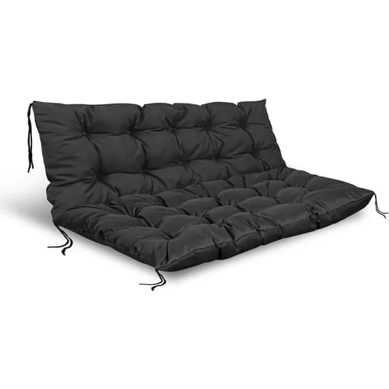 Sæt med havehynder til pallebænk, 120/80 + 120/40 cm, sort