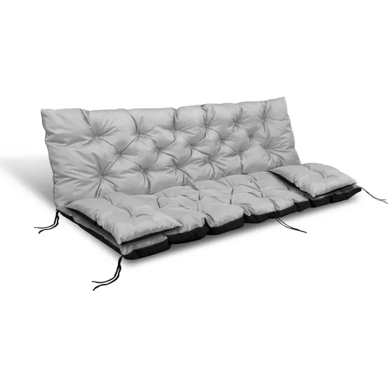 Havepude 100x60x50 cm + 2 puder til bænk/gyngestol, lysegrå