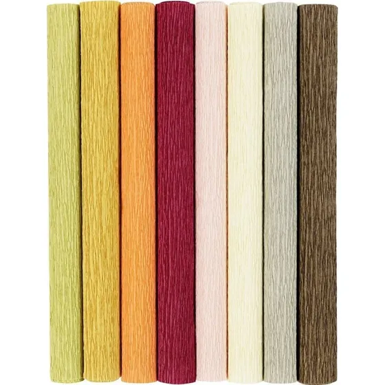 Crepepapir Pastel 8 ark 25x60 cm – 180% stræk