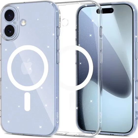 Tech-Protect FlexAir MagSafe Case til iPhone 17 - Clear Glitter