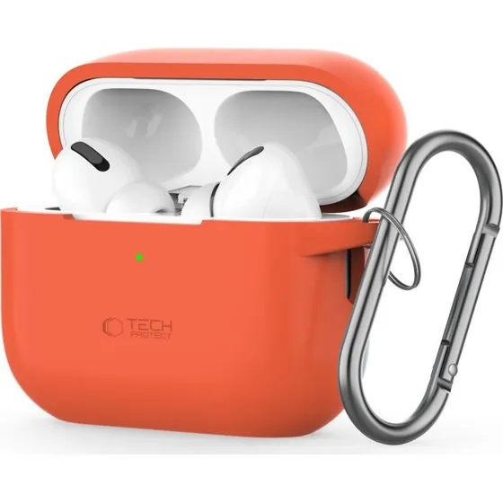 Tech-Protect Silikone Etui med Karabinhage til AirPods Pro 1/2 - Orange