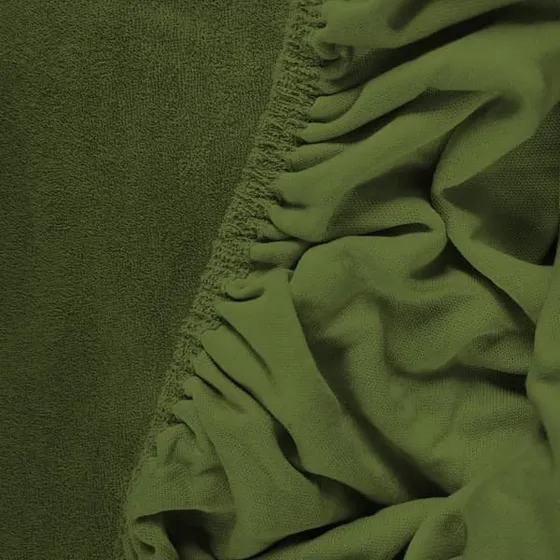 Stræklagen 90x200 Frotté i Khaki - Elastisk og Anti-fnug