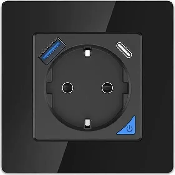 Extralink Smart Life Stikkontakt Sæt Pro - WiFi, USB-A & USB-C, Sort