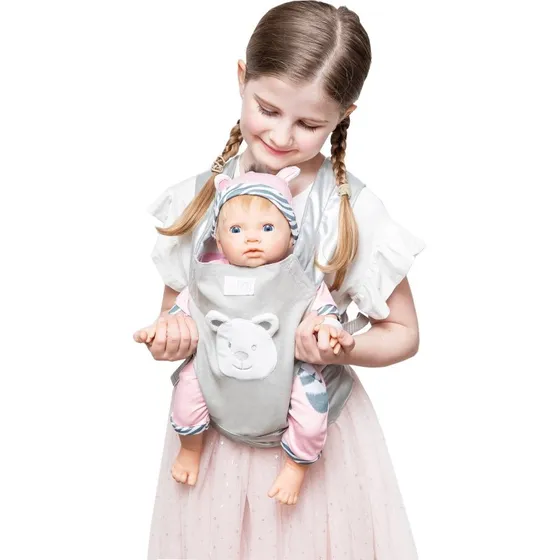 Dukke-bæresele 45 cm, grå – Tiny Treasures