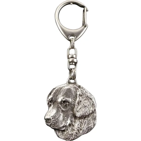 Art-Dog Golden Retriever sølvbelagt nøglering og vedhæng