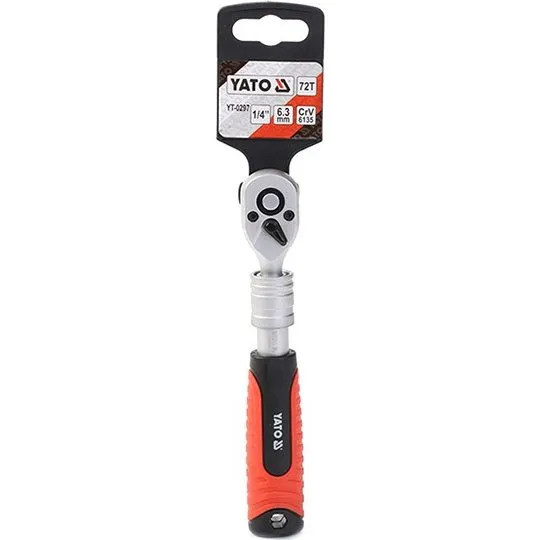 YATO Omskiftelig skralde YT-0297, 1/4" (6,3 mm), 72 tænder