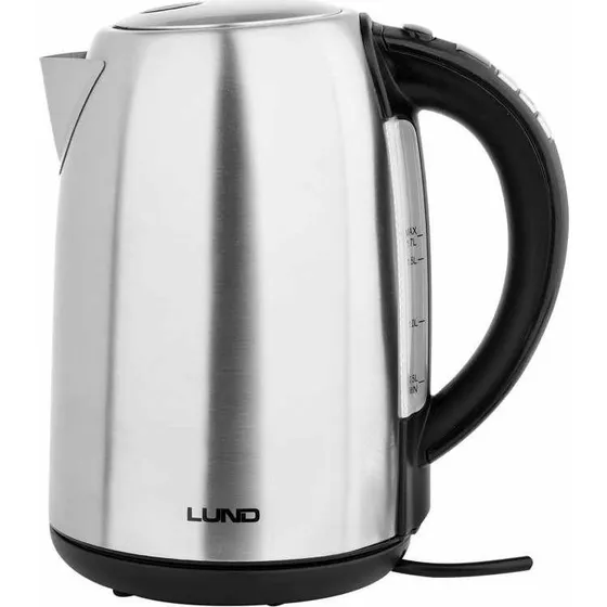 Lund Elkedel 1.7L - 2200W med justerbar temperatur - Sølv
