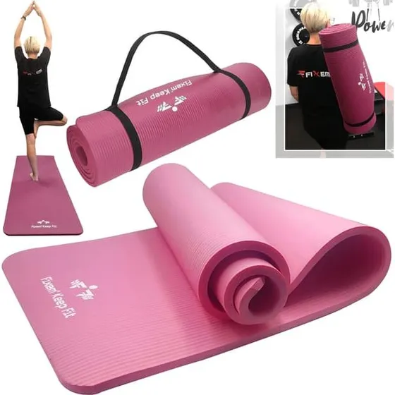 Yogamåtte FX50570 Rosa, 190x63 cm, 1,5 cm tykkelse