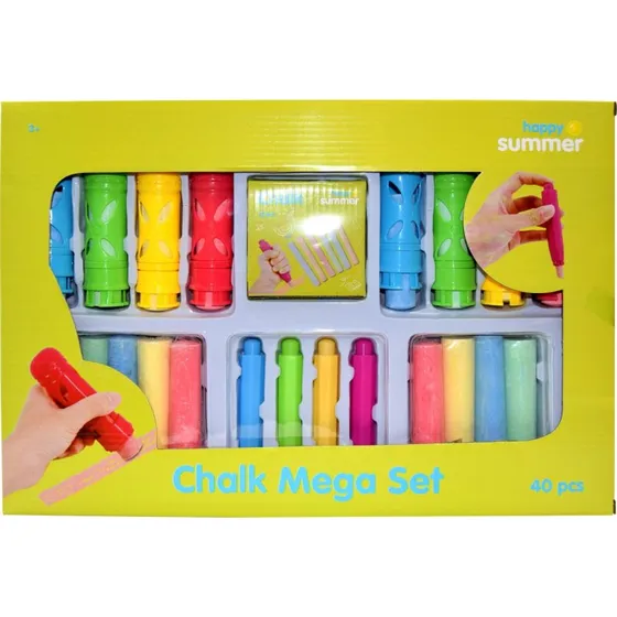 Gadekridt 40 dele - Happy Summer kridtsæt