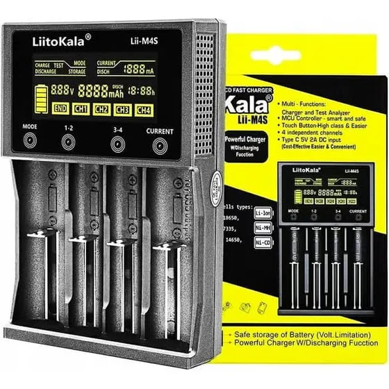 LiitoKala Lii-M4S Universal Batterilader til AAA og 18650