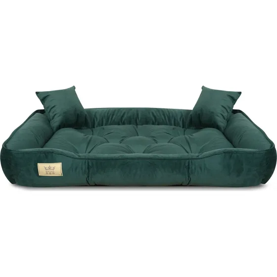 Hundeseng kennel 130x105 cm i mørkegrøn velour