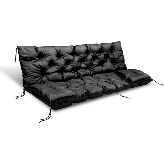 Havepude 120x60x50 cm + 2 puder til gyngestol - Sort