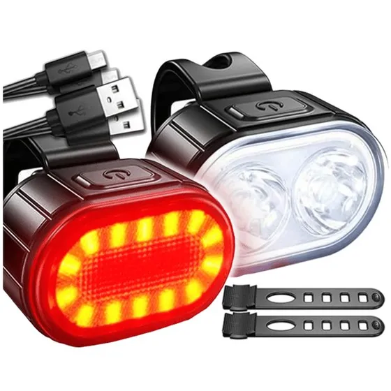 LED Cykellygtesæt til styret – Kraftfuld USB-genopladelig model