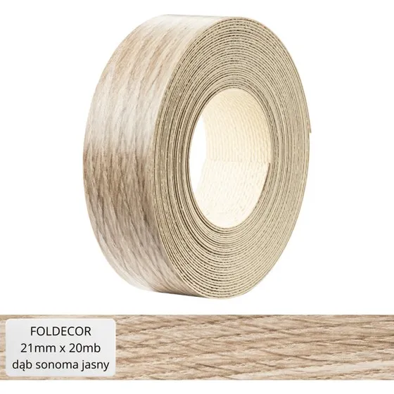 FOLDECOR Kantbånd Sonoma eg lys melamin 21 mm x 20 m