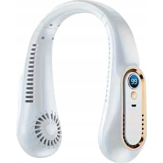 Bærbar USB-halsventilator med 5 hastigheder og LED
