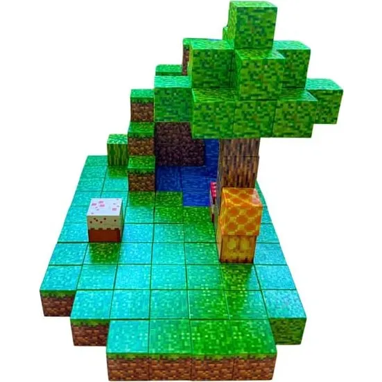 Minecraft Magnetiske Klodser Sæt med 128 dele + Figurer