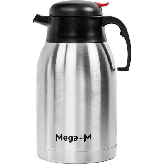 Mega-M Termokande i rustfrit stål med trykknap, 1,5L