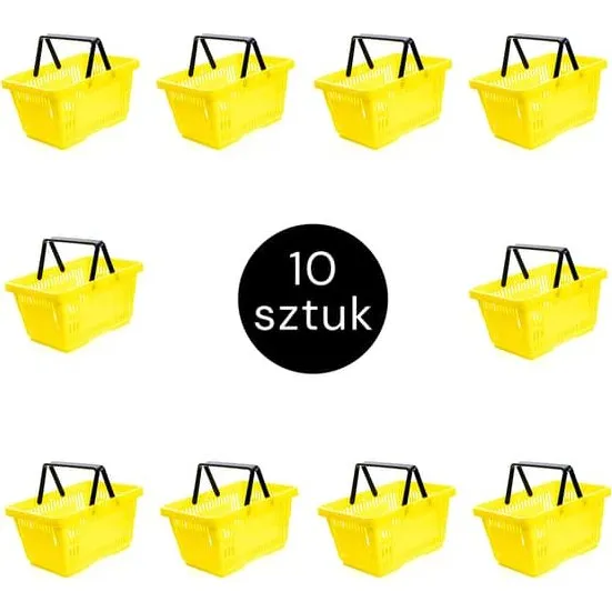 Mega-M Indkøbskurv Gul 22L - Sæt med 10 stk.