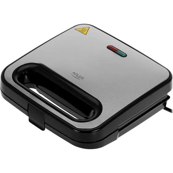 Adler AD 3076 Sandwich Maker - 1000W - Sort/Sølv