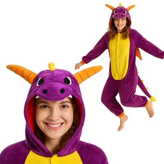Spyro Kigurumi Onesie Pyjamas Kostume, 145-155 cm