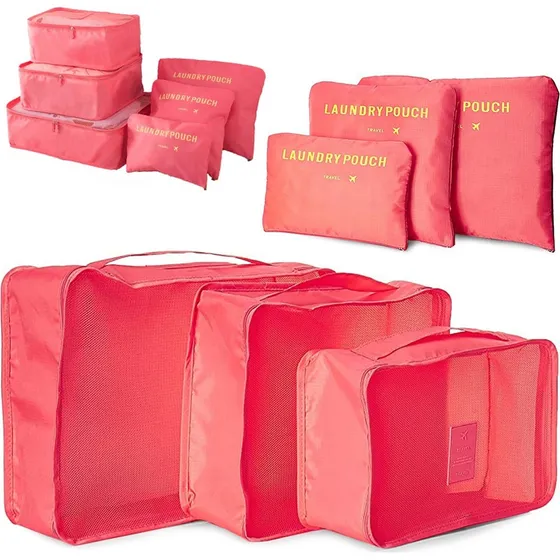 Organizer til Kuffert - 6-dele - LightRed