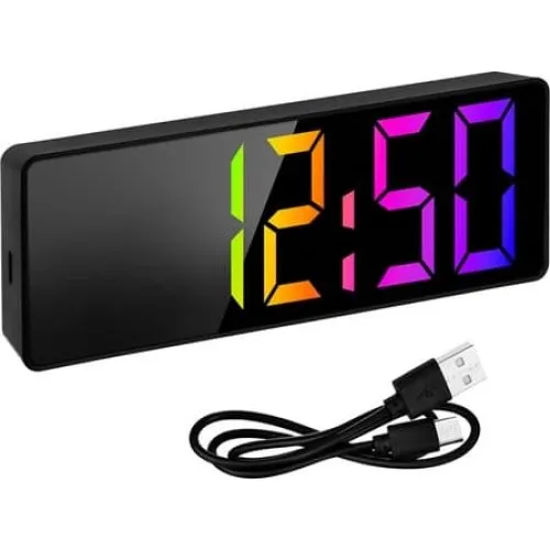 Izoxis RGB Digitalt LED Vækkeur med Temperatur