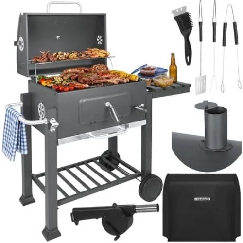 KAMINER Kulgrill med låg og termometer, 42x57 cm