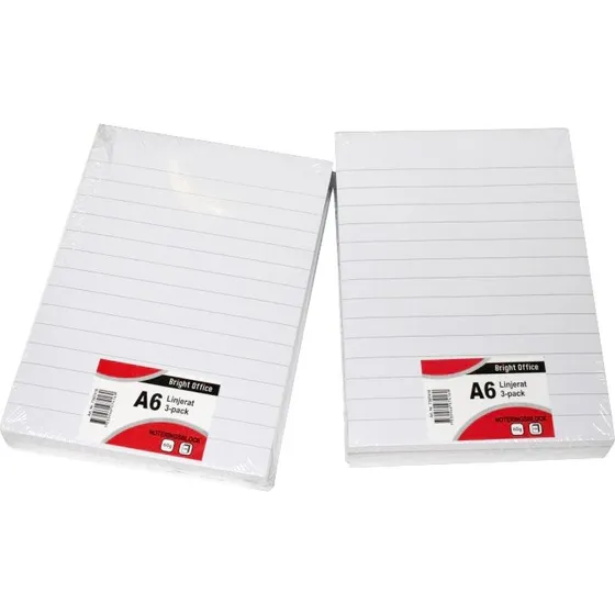 Standardblok A6 linjeret 3-pak – Bright Office