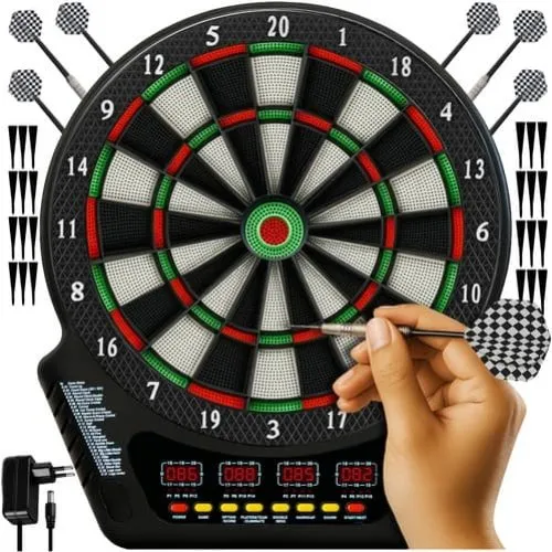 Trizand Elektronisk Dartskive med 4 LED-skærme og 6 dartpile